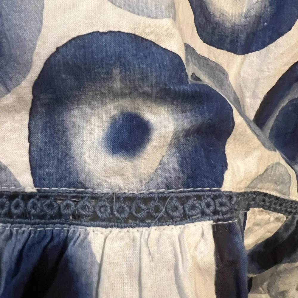NWOT Marigold Blue and White Patterned Wrap Dress - Picture 7 of 10